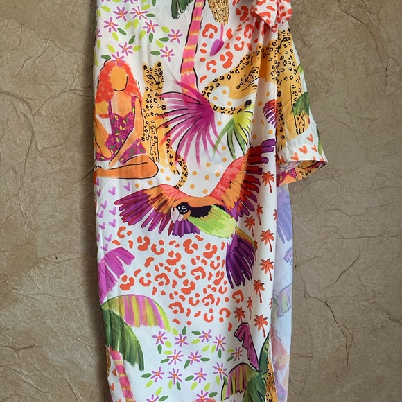Dresses & Skirts - Farm Rio inspired Tropical Print Wrap Skirt with Shorts